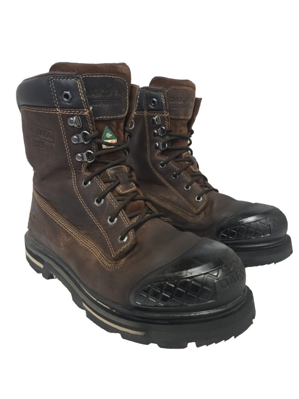Dakota Men's 8" 529 STSP Injected Quad Comfort Work Boots Brown Size 11M